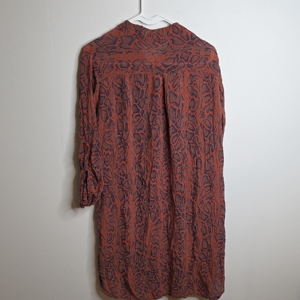 Grey Violet Size Small Snake Python Orange Patterned Dress - Picture 5 of 6